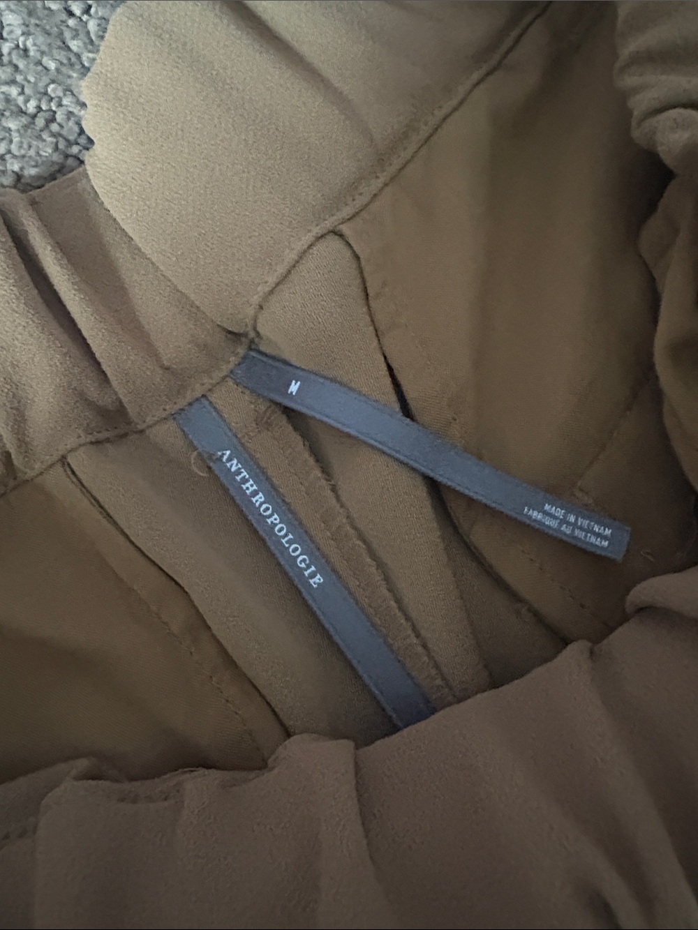 Anthropologie Wide-Leg Tuxedo Stripe Pants in Camel - Picture 7 of 8